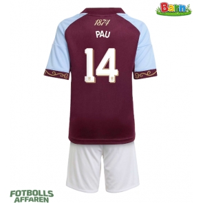 Aston Villa Pau Torres #14 Hemmaställ Barn 2025-26 Kortärmad (+ Korta byxor)